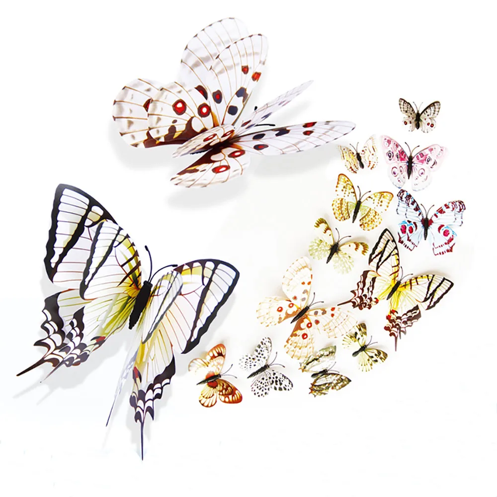 

2019 latest hot pop butterfly 3D DIY wall stickers refrigerator stickers home decoration butterfly stickers room decoration