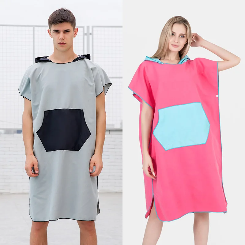 

Quick-Dry Hooded Beach Towel Surf Poncho Changing Robe Surf Hoodie Swim Parka /Sports Towel /Extra Soft Towel Microfiber Fabric