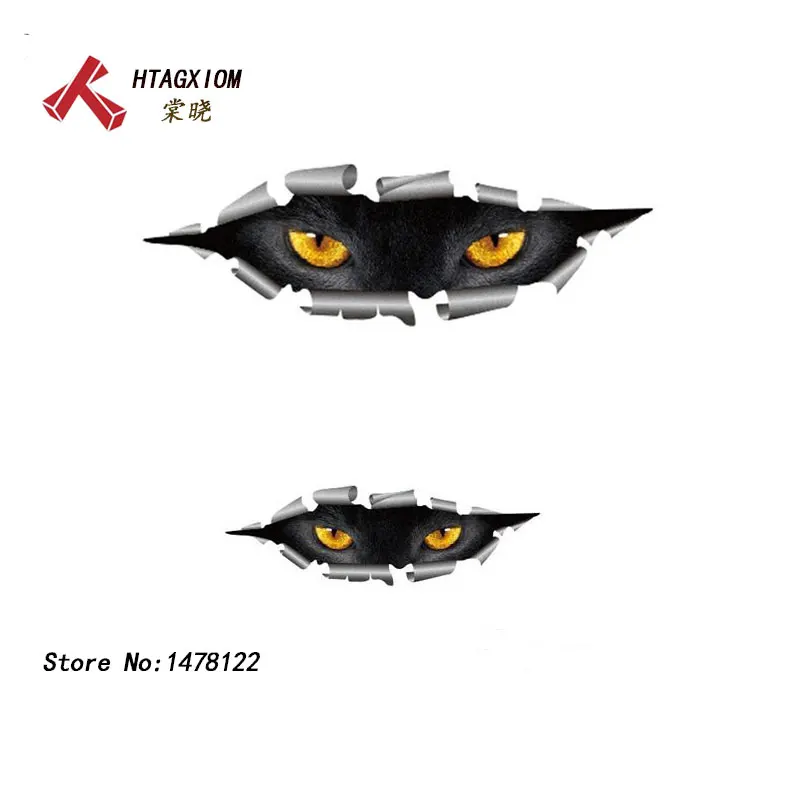 

2 Type Cat Eye 3D Car Sticker Creative Modified Stickers Eyes Peeking Monster Waterproof Car Styling Sticker Decoration