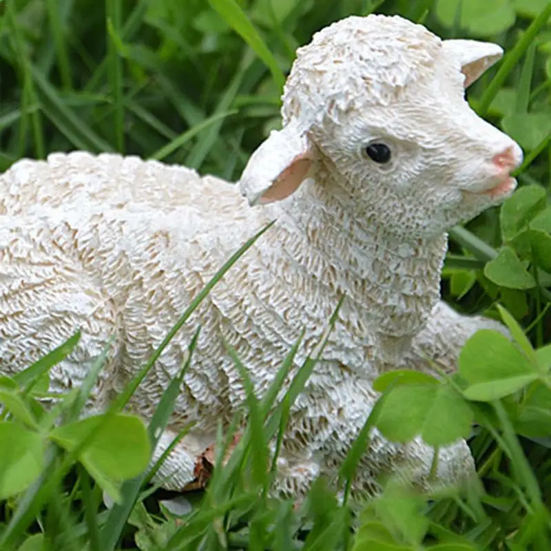1 шт. прекрасные белые овцы Садоводство микро-пейзаж Мини Симпатичные имитация жизнь-как овец небольшой орнамент Бесплатная доставка