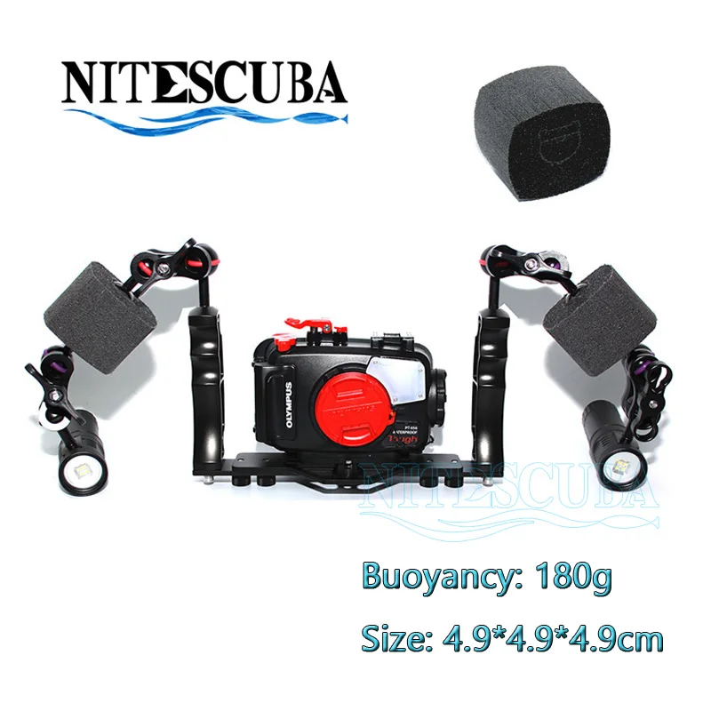 

NiteScuba Diving float buoyancy block for strobe light& tg4 TG5 Rx100 Gopro Canon Nikon camera housing underwater photography