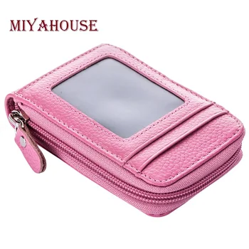 

Miyahouse Hot Sale Leather Card Holder Wallets For Female High Quality Unisex Credit Card Holders Pillow Design Card Purse