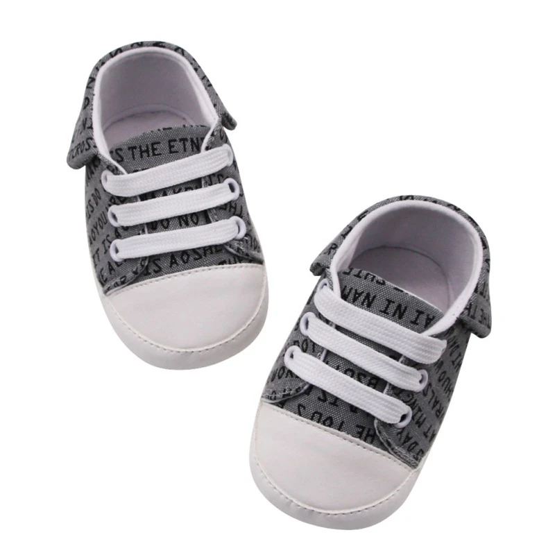 

Anti-slip Pattern Lace-Up Baby Boys Breathable Letter Print Anti-Slip Shoes Sneakers Soft Soled Walking Shoes First Walkers