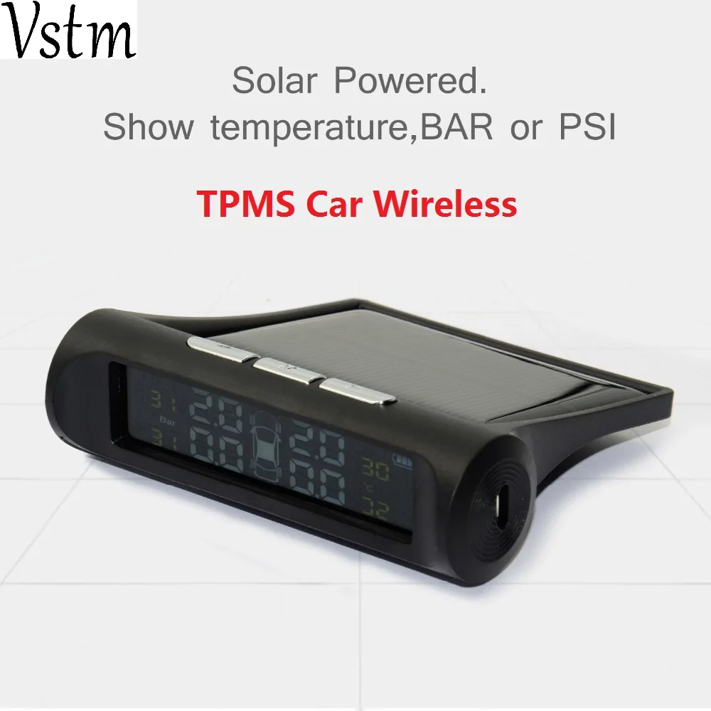 

12V Real Time Digital Tire Cars Pressure Monitoring System Wireless Smart TPMS Tire Pressure Alarm Car Charger with 4 Sensors