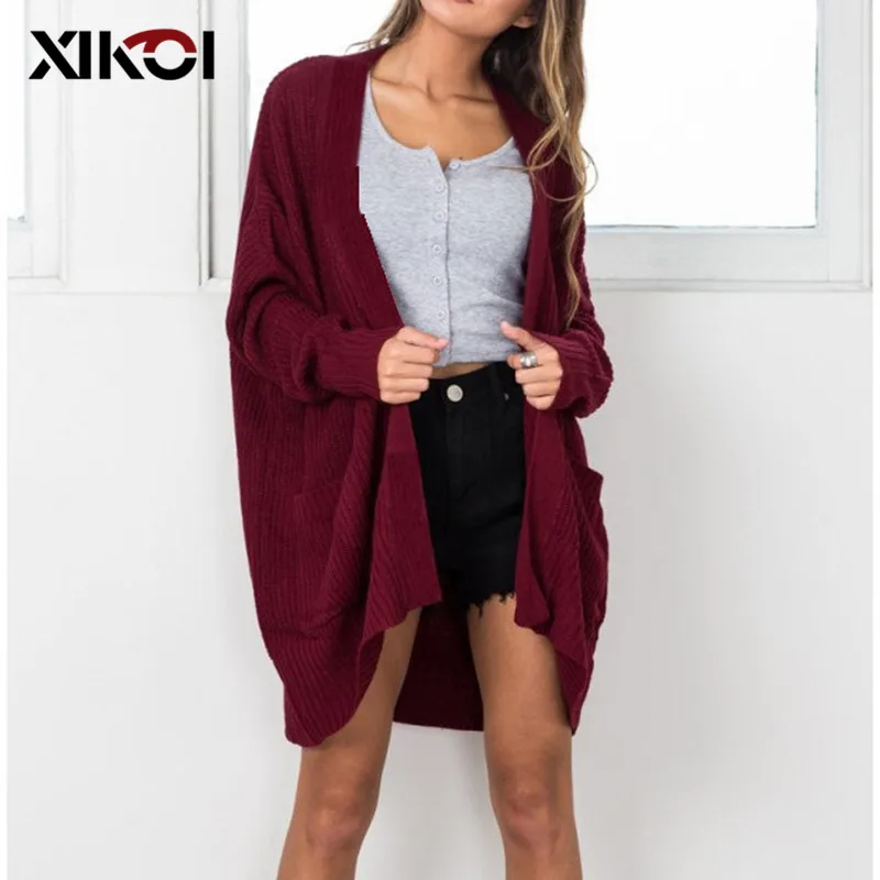 

XIKOI Autumn Winter Fashion Women Sweaters Long Sleeve Loose Knitting Cardigan Sweater Women Knitted Female Cardigan pull femme
