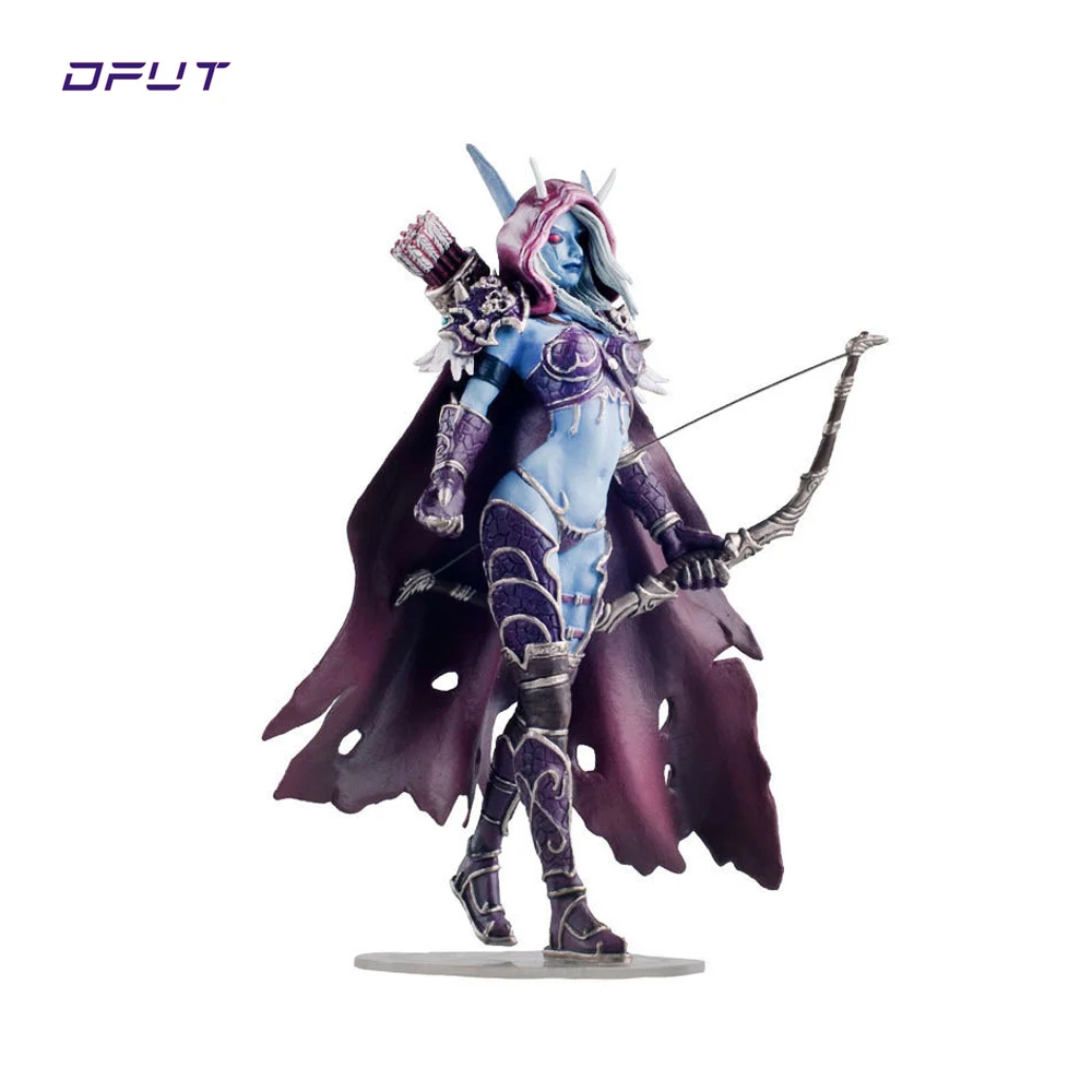 

New 17CM WOW Sylvanas Windrunner Archery queen PVC Action Figure Model With Base Collection Boy Toy Birthday Gifts Dota 2