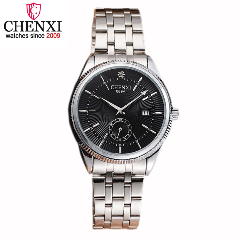 CHENXI Brand font b Top b font font b Luxurious b font Stainless Steel Gentleman Watch
