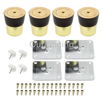 

4PCS 70x55x40mm Oak Wooden Furniture Legs Table Cabinet Furniture Dark Burl Walnut Feet