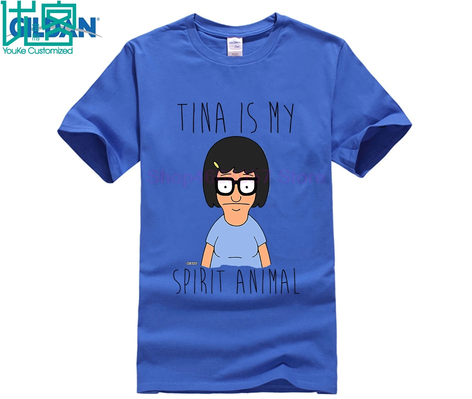 

100% Cotton O-neck printed T-shirt Bobs Burgers Tina Is My Spirit Animal