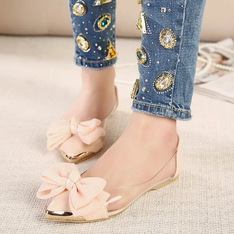 

Women Flats Low Heeled Sweet Bow Girl Shoes Size 34-40 Patent Leather Slip-on Adult Shoes