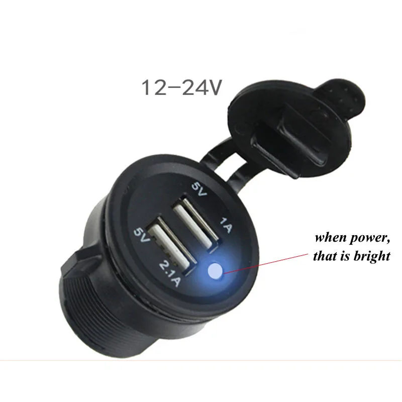 12V/24V 2 Port Dual USB Auto Car Socket Splitter Charger Power Adapter With LED For Iphone Ipod Mobile Phone | Автомобили и