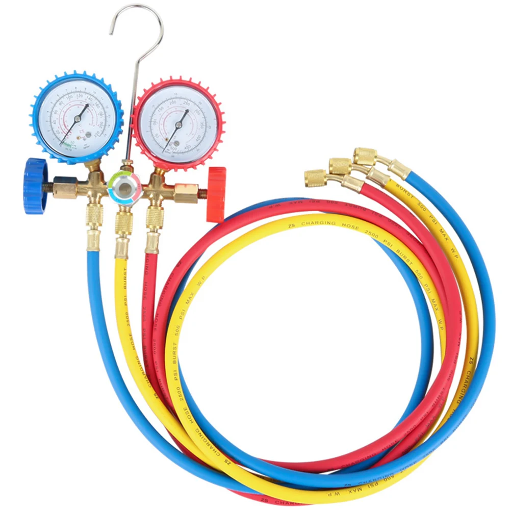 

KKMOON Refrigerant Manifold Gauge Set Current Divider Meter Tools Air Conditioning Diagnostic Manifold Gauges Double Table Valve