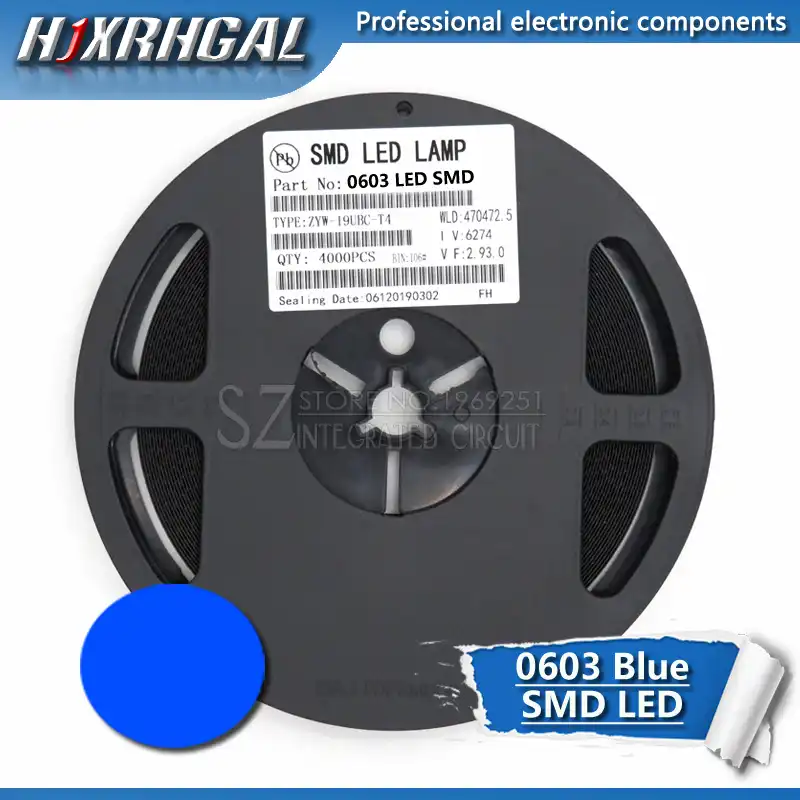 1 катушка 4000 шт. синих светодиодов 0603 SMD светильник НКА и оригинал hjxrhgal|Диоды| |