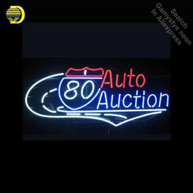 

NEON SIGN For Auto Auctio NEON Bulbs Lamp GLASS Tube Decor Beer Club Garage Room Window Handcraft Advertise anuncio luminoso