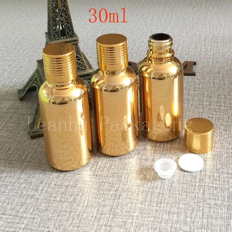 30ml glass bottle wholesale import gold ribbed cap capsule bottle empty