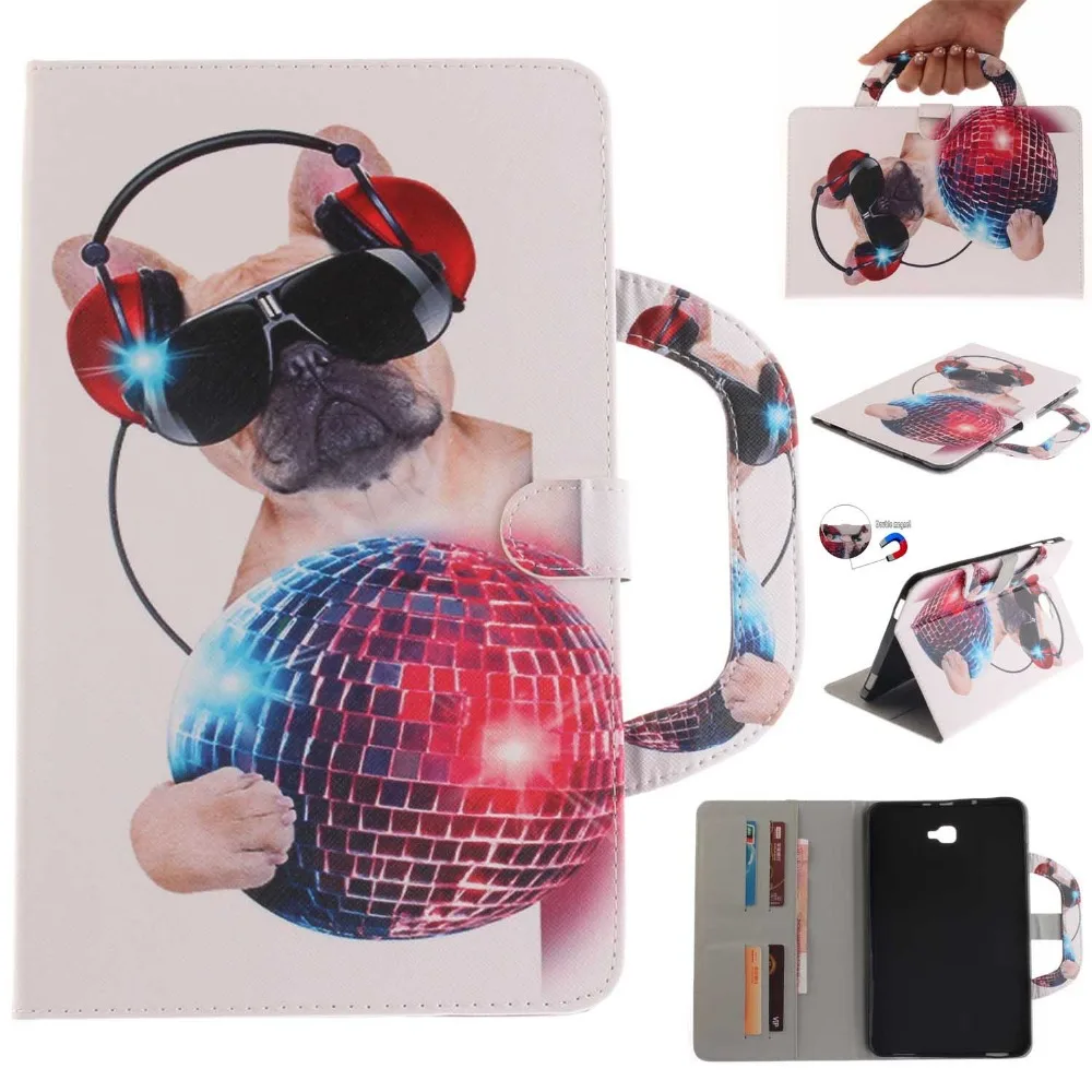 

For Samsung Galaxy Tab A6 10.1 Case SM-T580 SM-T585 Coque Capa Fashion Hangbag Folio PU Leather Stand Cover Cases Soft TPU Shell