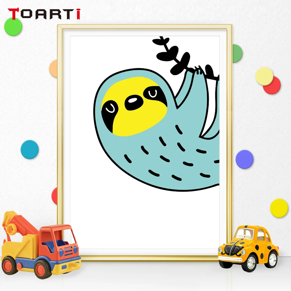

Woodland Animals Art Posters and Prints Sloth Wall Art Canvas Painting Baby Hedgehog Wall Pictures For Study Room Home Decor