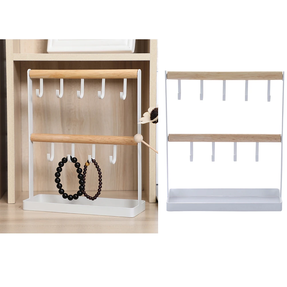 

PIXNOR Jewelry Display Hanging Ornaments Necklace Earrings Bracelet Organizer Storage Rack Heavy Duty Hook Stand for Desk