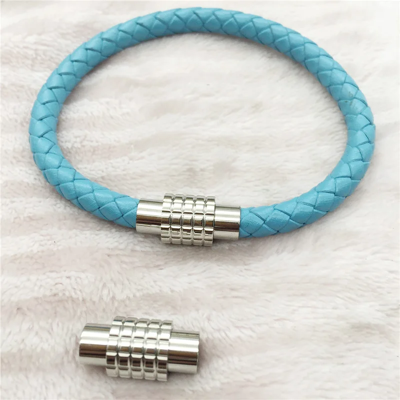 316l Stainless Steel Cylinder Clasp Fit 6mm Leather Bracelet