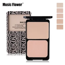 Музыка цветок Обнаженная минеральная прессованная пудра палитра контроль масла матовый тональный, для придания яркости база для макияжа лица основа косметика