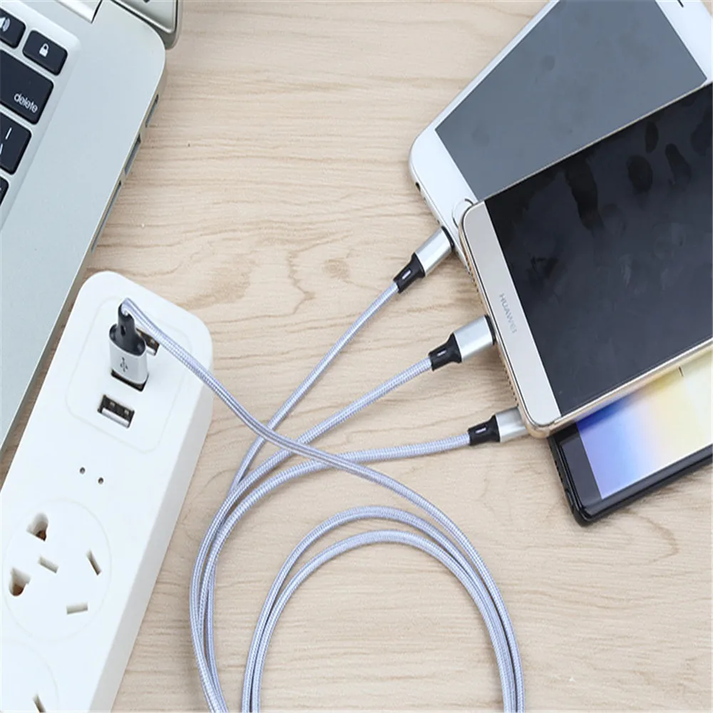 Usb-зарядное устройство 3 в 1 с несколькими usb-портами кабель для iPhone X Quick Charge USB C провод для зарядки для huawei P20 Lite Xiaomi Mi8