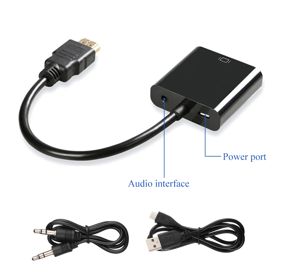VERI Male to Female 1.4 Version HDMI to VGA Converter HD Adapter Cable for PC Laptop Tablet Support 1080P HDTV TV Video Card (13)