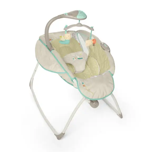 CH Baby Детское кресло-качалка с музыкой, складные детские качели со съемной игрушечная подставка, мягкое комфортное сиденье детская колыбель
