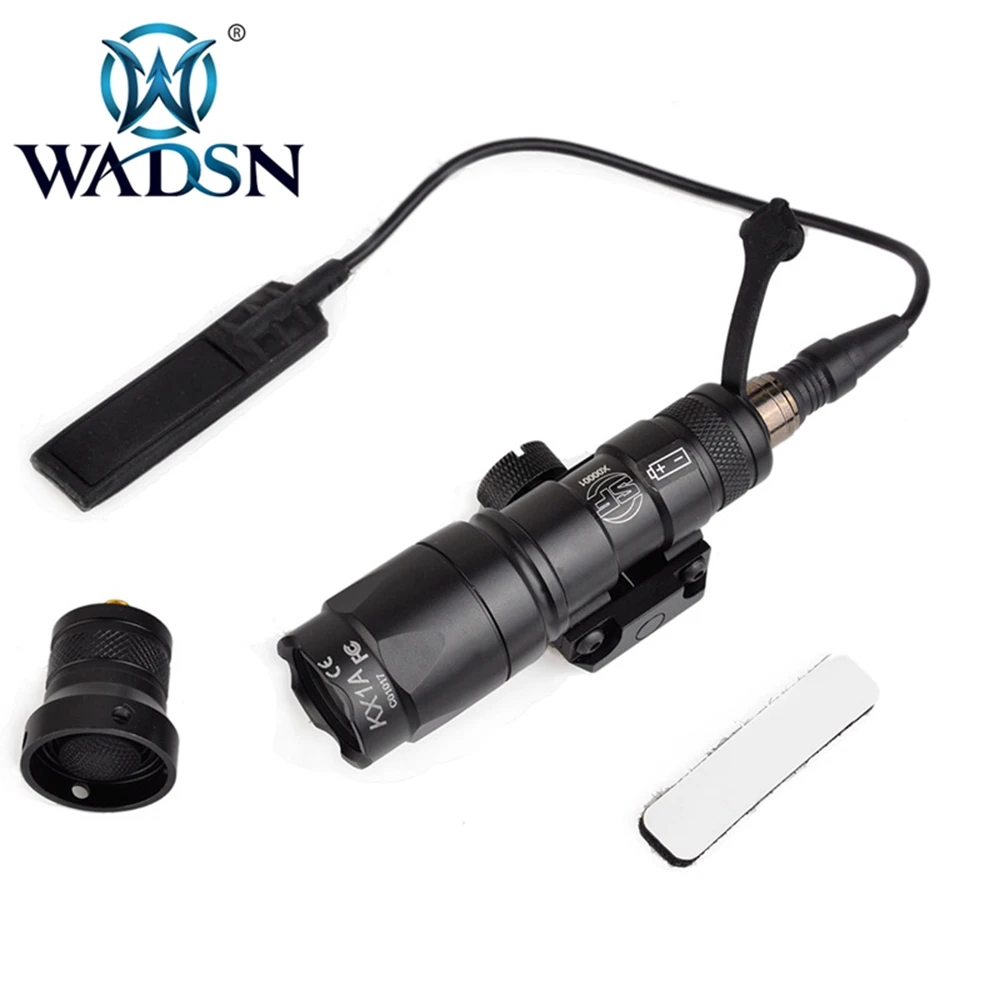 WADSN тактические факелы M300 M300B мини Softair Scout светильник винтовка страйкбол флэш-светильник 280 люмен светодиодный фонарь пистолетный оружейный светильник s - Цвет: Черный