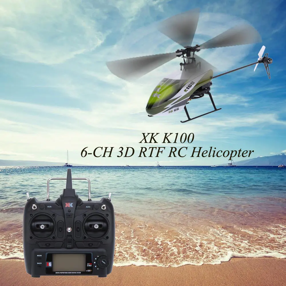 Wltoys XK K100 RTF 6CH 3D 6G бесщеточный двигатель пульт дистанционного управления вертолет
