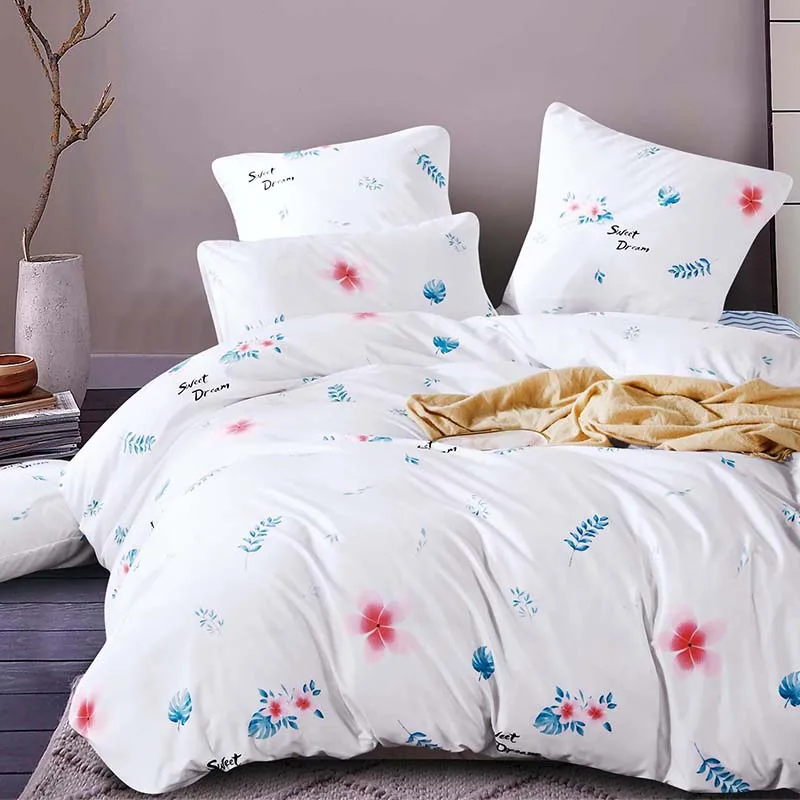

YAXINLAN bedding set Pure cotton Pure color A/B double-sided pattern Cartoon Simplicity Bed sheet quilt cover pillowcase 4-7pcs