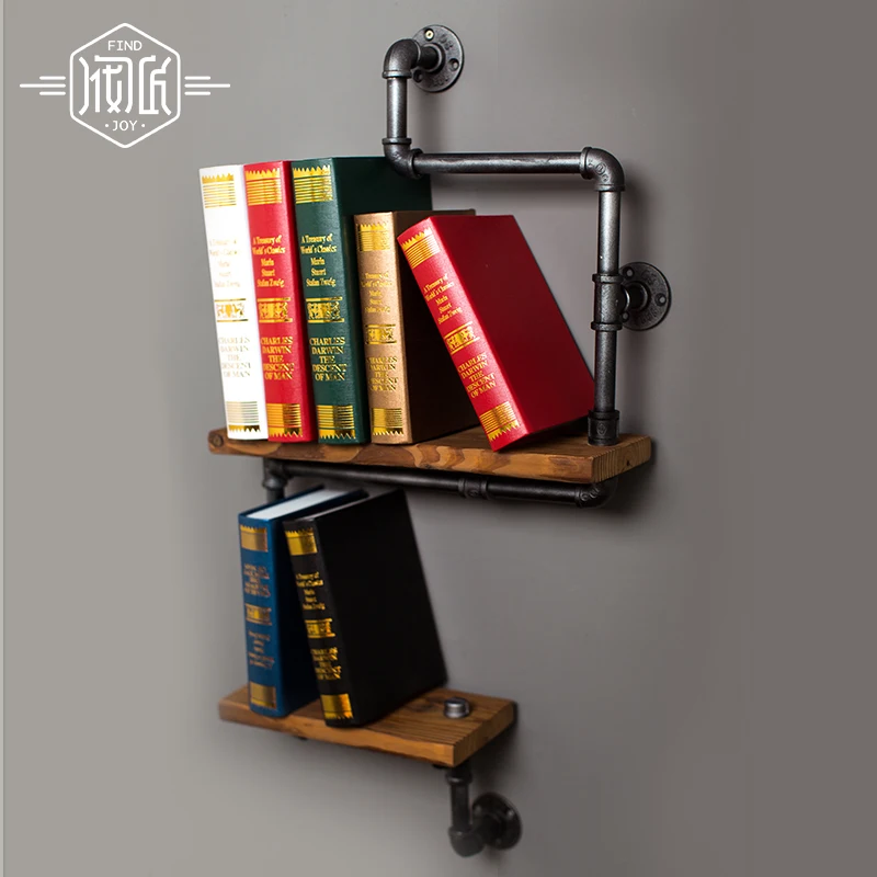 45*15cm & 35*15cm Retro Industrial Pipe Rack Shelf Wood Clapboard