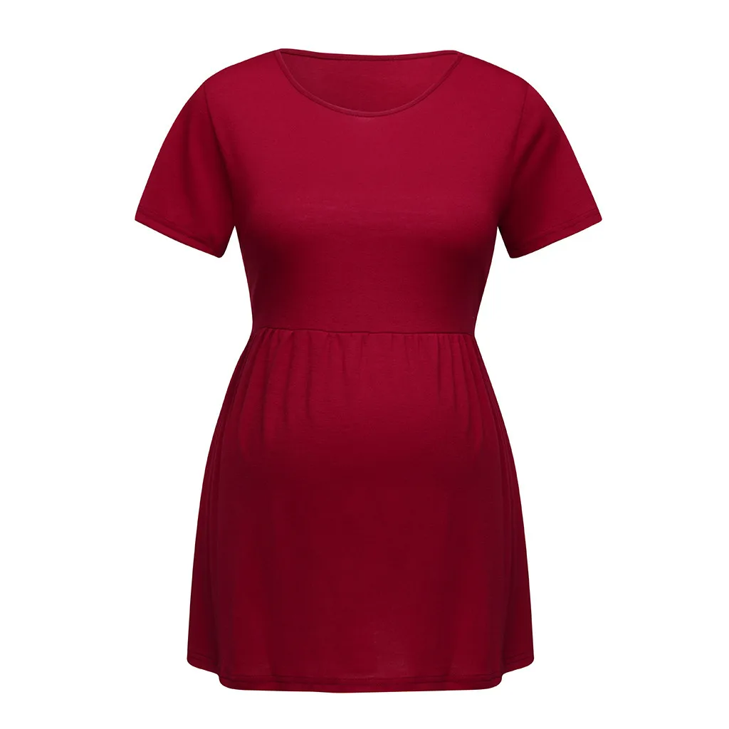 2019 Women Pregnancy Short Sleeve Tops Nusring Baby Maternity Clothes Shirt Ropa Premama Embarazadas Nursing Tops Breastfeeding