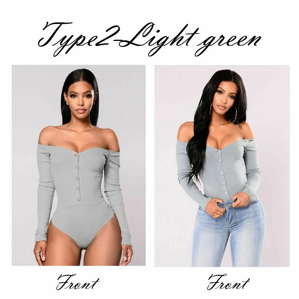Women Casual Knitted Off Shoulder Bodycon Stretch Leotard Playsuit Tops Bodysuit Women Casual Knitted Off Shoulder Bodycon Stretch Leotard Playsuit Tops Bodysuit