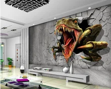 beibehang Custom Mural Wallpaper Modern Kids Room 3D Brick Wall Dinosaur TV Wall Background wallpaper for walls 3 d papier peint beibehang wallpaper modern stone brick wallpaper brick wall background wall wallpaper for living room vinyl 3d wallpaper roll