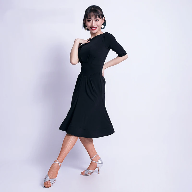 

New Latin dance costume sexy long sleeves tango salsa Ramba Samba latin dance dress for women latin dance competition dresses