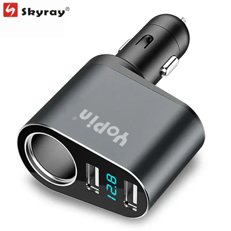 3 In 1 12 24V Dual USB 3 1A Metal font b Car b font Charger