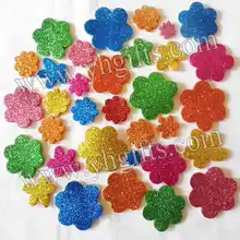 200 шт./партия. блеск цветок наклейки, детские игрушки. скрапбукинг комплект. раннего образования DIY. дешевые. детский сад ремесло