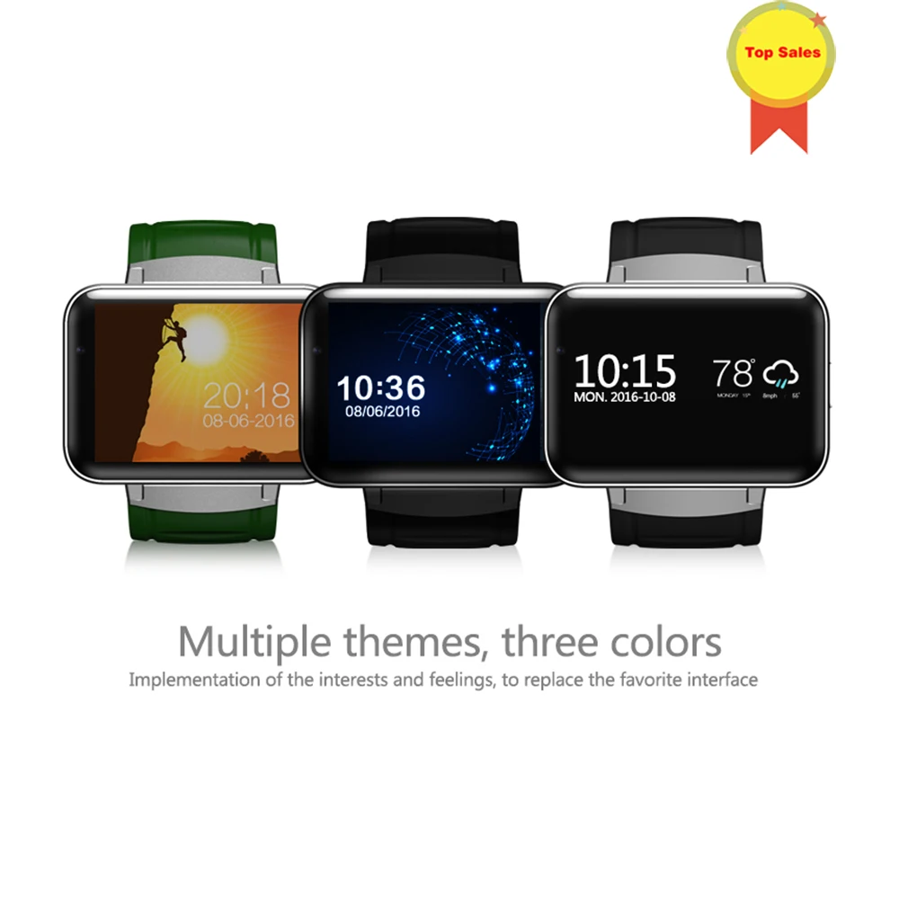 Bluetooth Смарт-часы 2 дюйма Android OS 3G Smartwatch телефон MTK6572A двухъядерный 1 ГГц 512 МБ RAM 4G ROM