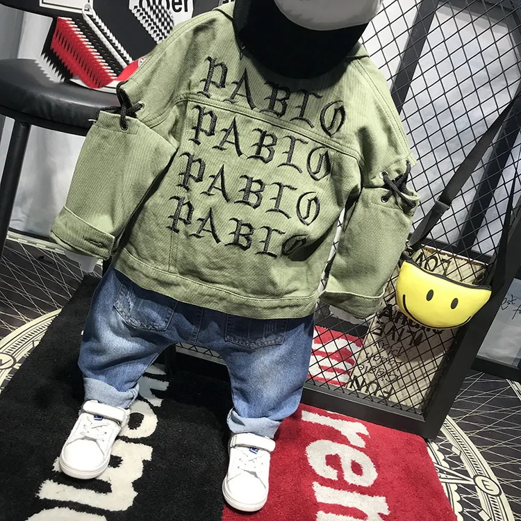 Комплект одежды для маленьких мальчиков, Детский кардиган, свитер+ рубашка+ джинсы, 3 предмета, весенне-осенние стильные костюмы для малышей Комплект детской одежды(без пояса