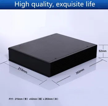 

aluminum amplifier chassis DAC computer Car Amplifier Instruments case AMP Enclosure case DIY box (215*52*263mm)