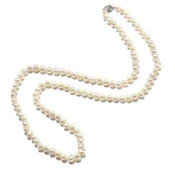 

7-8 mm Long and thin Inch Natural Chain Type Necklace add Small and Exquisite Freshwater beads