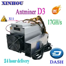 Новейший DASH miner Bitmain ANTMINER D3 17GH/s X11 Asic mining machine может Майнер BTC на nicehash более экономичный, чем D5 S9 l3