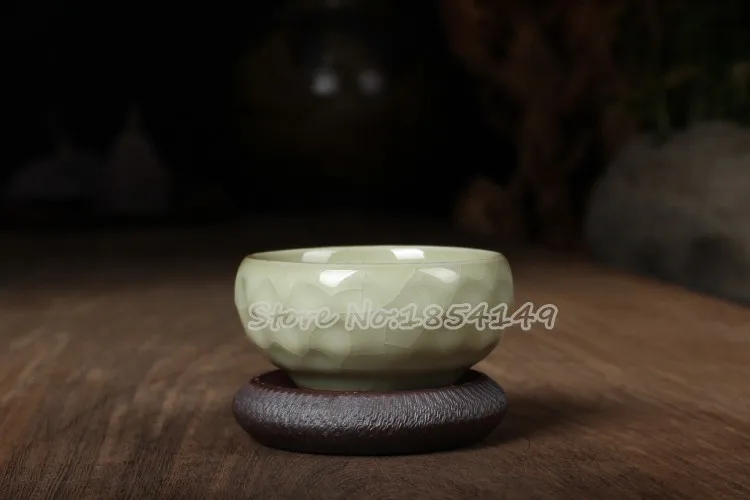 Низкая цена 6 шт. Китайский Longquan Celadon фарфоровые КИТАЙСКИЕ чашки и чайное блюдце чаша для чая 75 мл китайский заварочный чайник Celadon Crackle чайные чашки