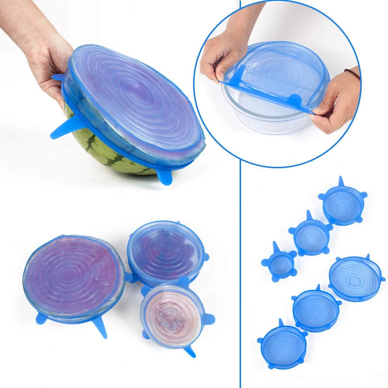 Stretch Silicon Lids Universal Lid Silicone Food Wrap Bowl Pot Lid