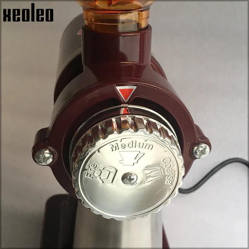 Xeoleo Electric Coffee grinder Coffee bean miller Espresso coffee machine 8 Steps Anti-jump 60mm Flat Burr grinder 100W 6