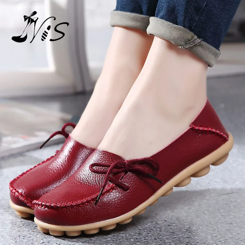 Gran oferta, Boina de lana de cuero, zapatos de moda de verano primavera  Otoño, nudo antideslizante, mocasines suaves para mujer y mujer|loafers  flats|fashion flatsflats fashion - AliExpress