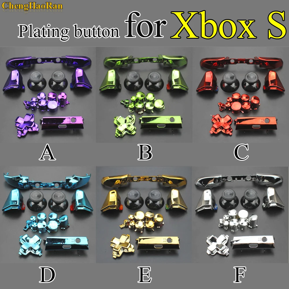 

ChengHaoRan 1x Chrome LB RB RT LT Bumper Buttons Set Thumbstick Cap Dpad replacement for Xbox One S for Xbox One Slim Controller
