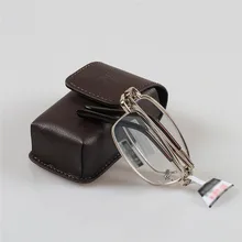 Мужские Для женщин Серебряный Цвет Складная Смола объектива от усталости при чтении очки кожаный чехол дальнозоркости 1,0 1,5 2,0 2,5 055