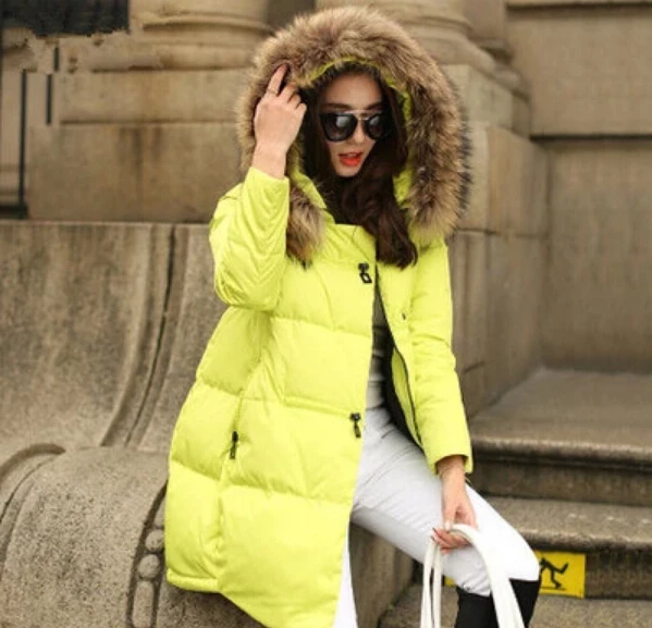 

NEW Europe Style Women Plus Size Outerwear Fur Collar A-line Casual Loose Full Sleeve Elegant Down Cotton Coat Jacket C1115