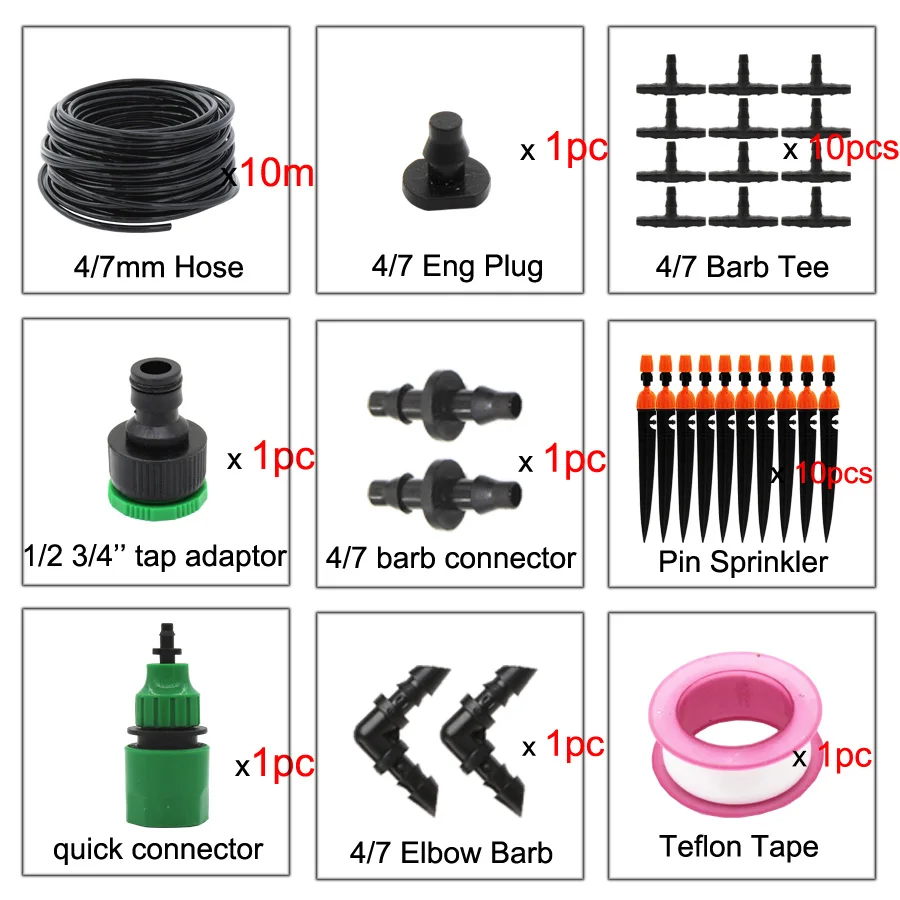 MUCIAKIE сад балкон теплица DIY автоматические наборы для ПОЛИВА МИКРО капельного орошения системы для растения бонсай Регулируемый капельница - Цвет: FxAB642C